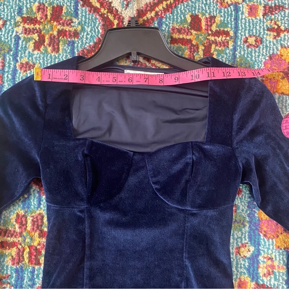 NWOT Abercrombie & Fitch Long Sleeve Corset Blur Velvet Juniors Top Fall XS - Picture 4 of 6